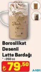 BOROSİLİKAT DESENLİ LATTE BARDAĞI 350 CC